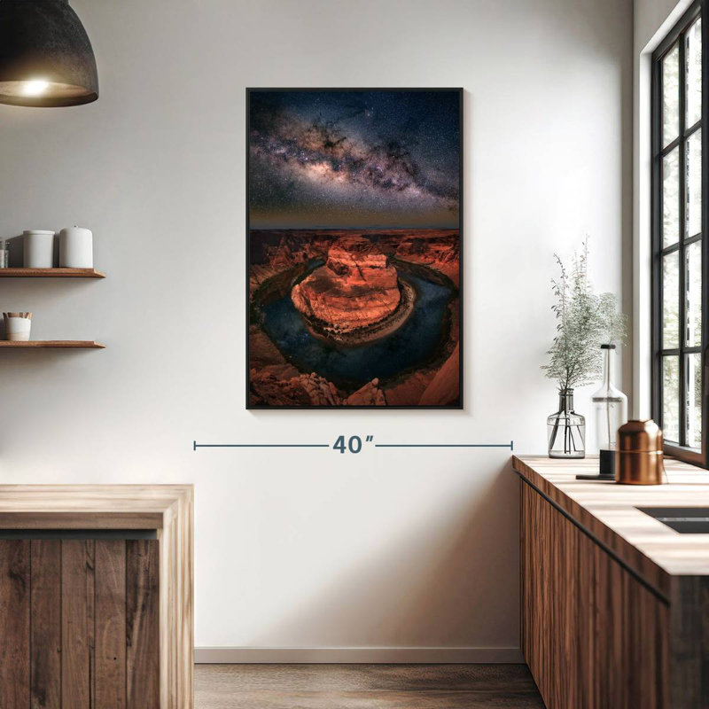 Horseshoe Bend Voie Lactée, Cadre flottant noir, 27 po x 40 po