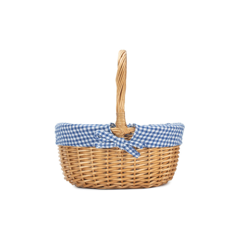 Brambly Cottage Wicker Gift Basket Shopper with Lining, Blue