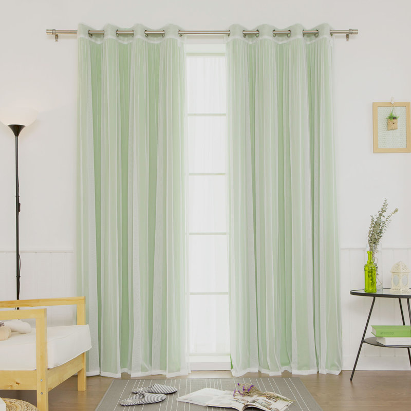 Panneau coulissant en polyester Natascha, L 52 po x L 96 po, Vert