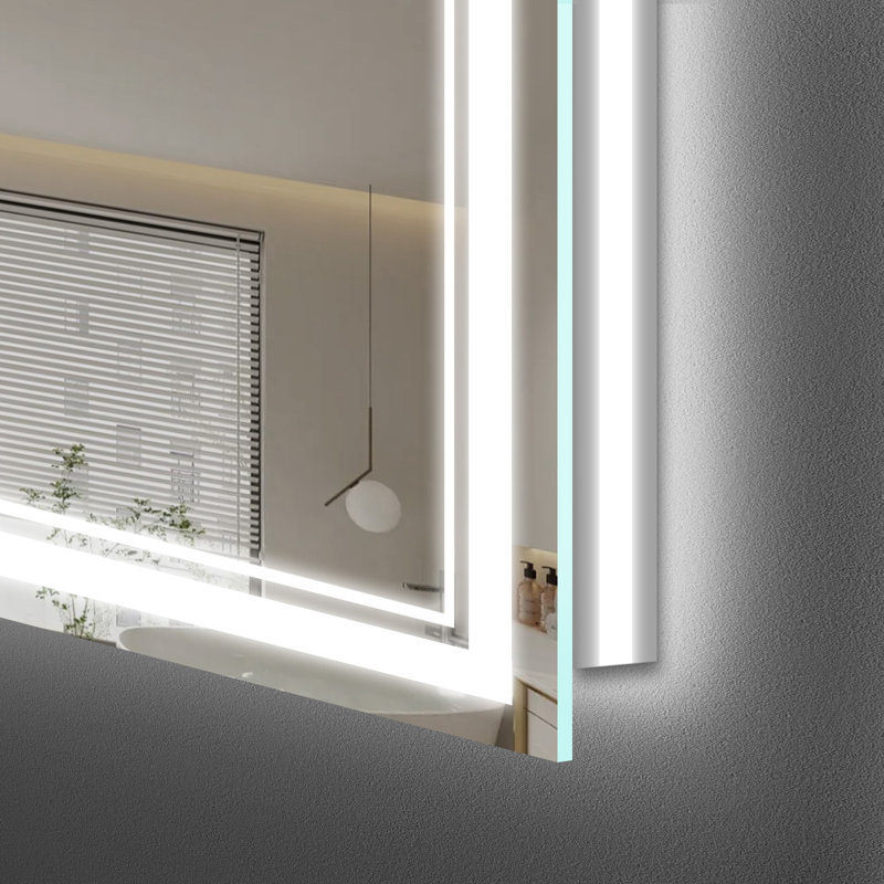 Anti Fog LED Bathroom Mirror 3 Colors Dimmable Vanity Mirror with Back and Front Lighting, 36" x 36"