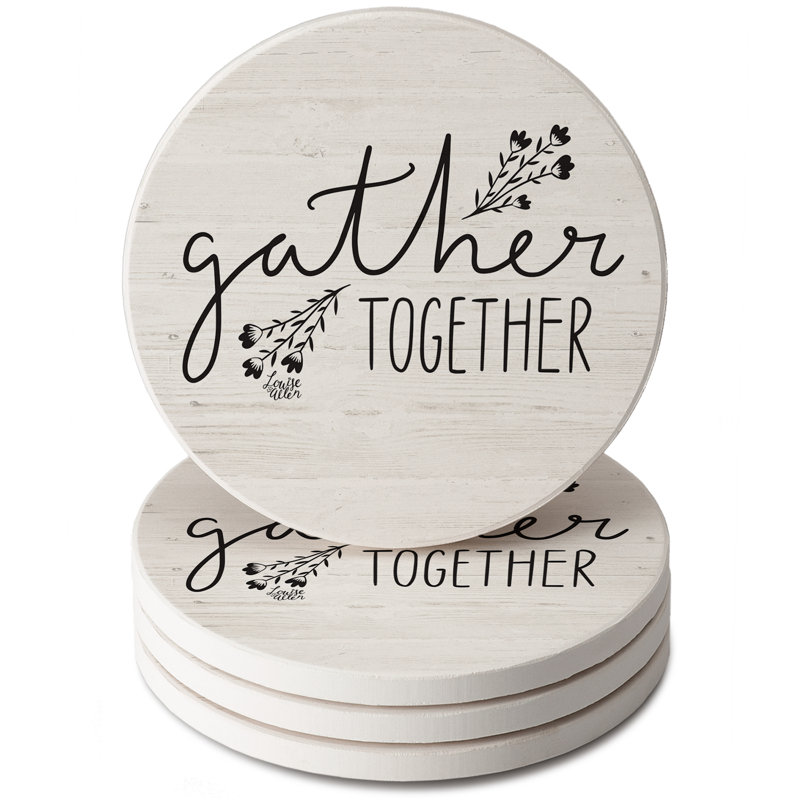 Ensemble de 4 sous-verres ronds absorbants ronds Farmhouse Gather
