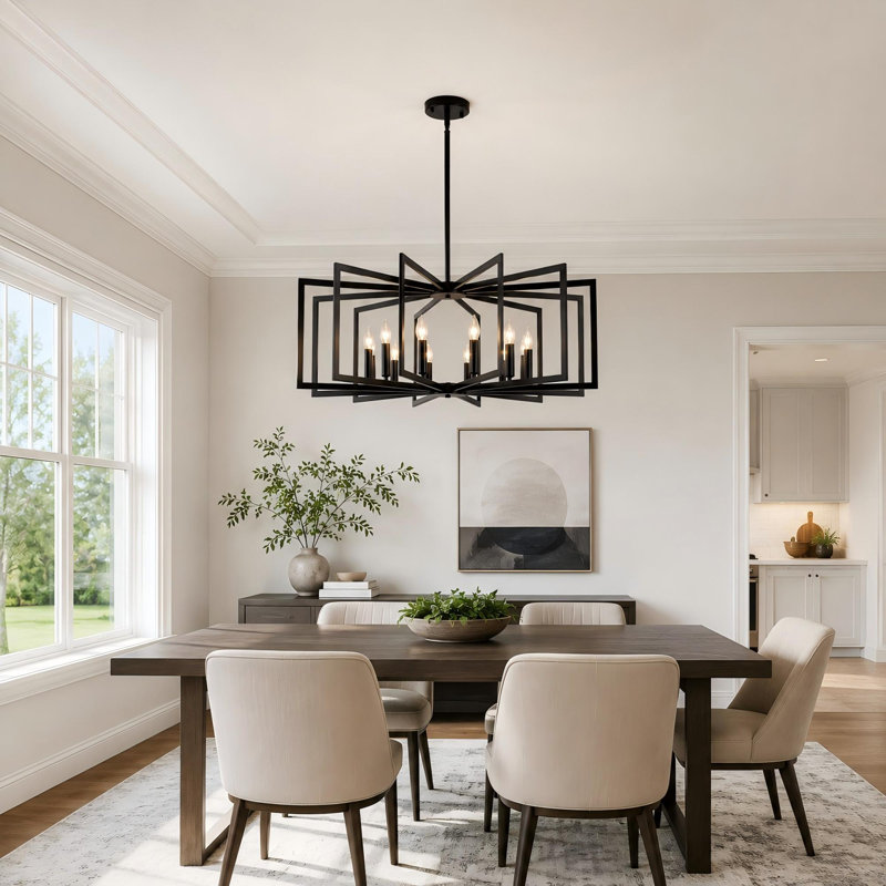 Lustre moderne noir 39 po