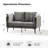 Stringfield 57"W Modern Faux Leather-trimmed Fabric Loveseat-1340027673