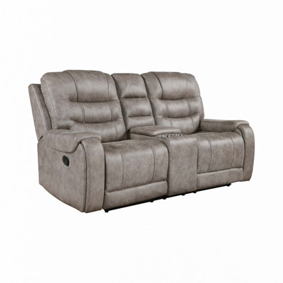Living Room 1Pc Double Reclining Sofa