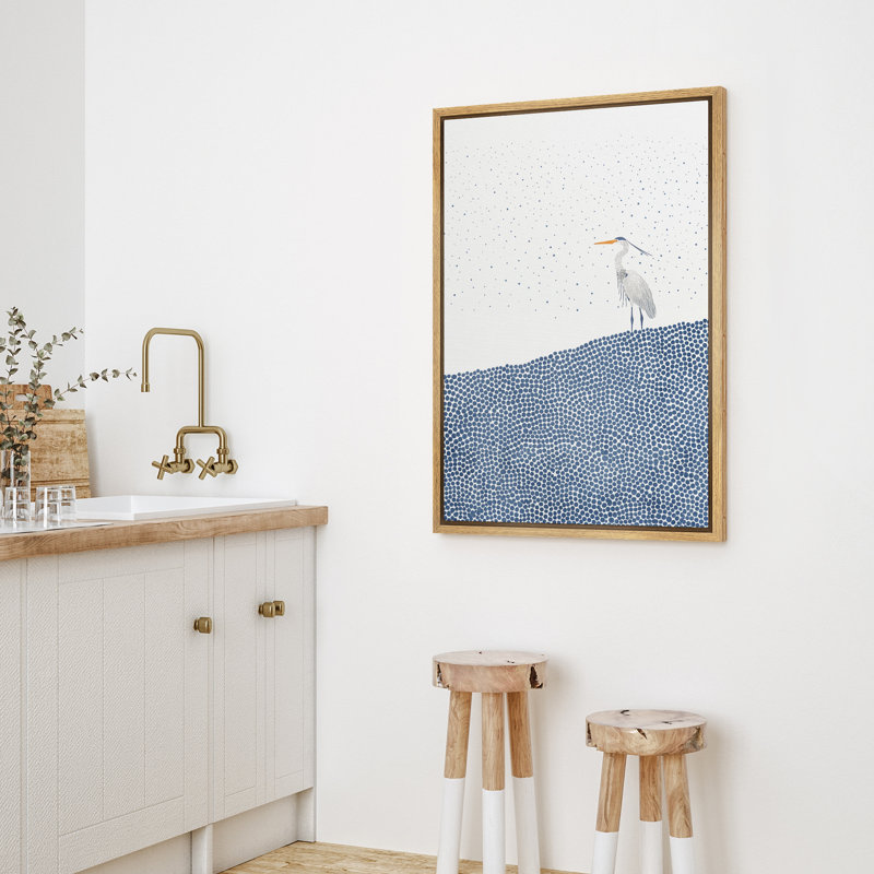 Reproduction d'art sur toile encadrée Heron, Naturel, H 36 po x l 24 po
