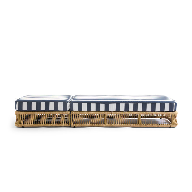 Kellan Adjustable Back Pool Chaise Lounge, Woven Rope & Iron Frame with Thick Cushion, Outdoor Patio Lounger for Poolside, Beach, Backyard