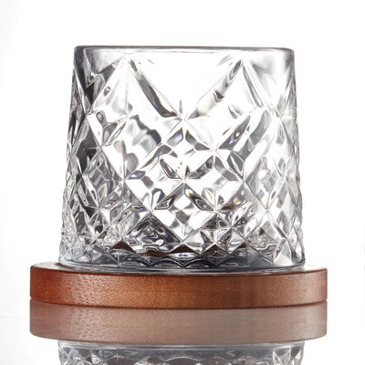 Verre à whisky Pirouette Ashford Old Fashion 300 ml, verres à l'ancienne et 2 sous-verres en bambou