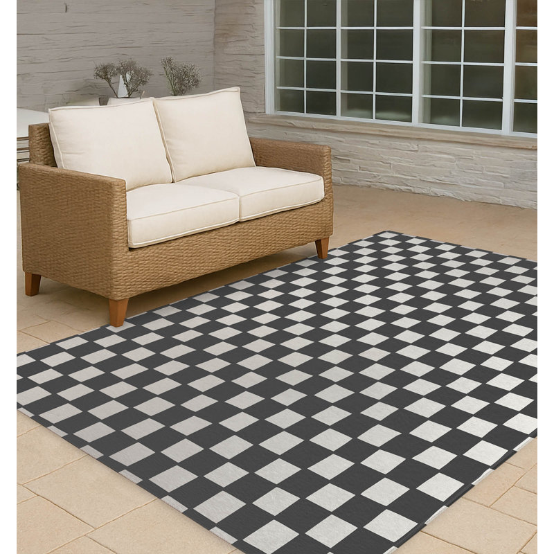 Tapis d'extérieur à carreaux antidérapant, Rectangle 5 pi x 7 pi