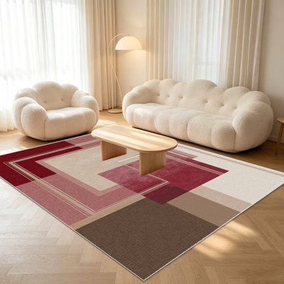 Tapis à motif géométrique 1PC pour le salon, doux et confortable, convient à toutes les saisons, facile à entretenir, tapis de sol intérieur lavable à la machine, convient à la chambre à coucher, au couloir, à la salle à manger, au patio, au balcon, à la maison, à la décoration extérieure.