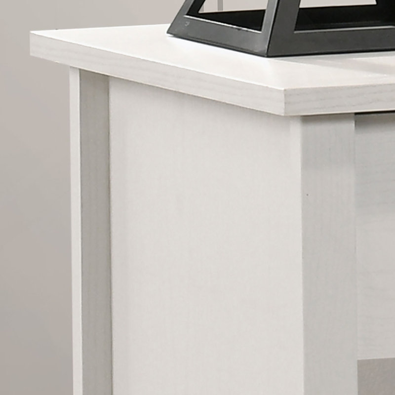 20"W White 1-Drawer Nightstand Bedside Table, White