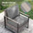 6 Pieces Patio Set with 3-Seater Sofa, PE Rattan Patio With Thick Cushions and Sturdy Frame-1600650262