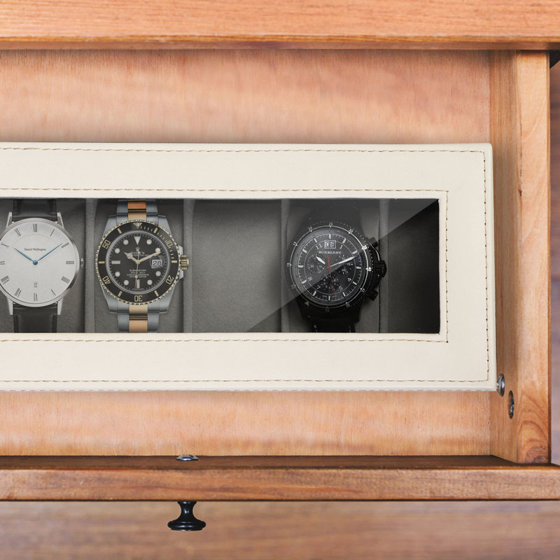 Boîte à montre en cuir 6 emplacements