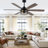60 Inch Farmhouse Large Ceiling Fan With Lights And Remote, Black 6 Speed Reversible DC Motor Ceiling Fan For Patio-316977900