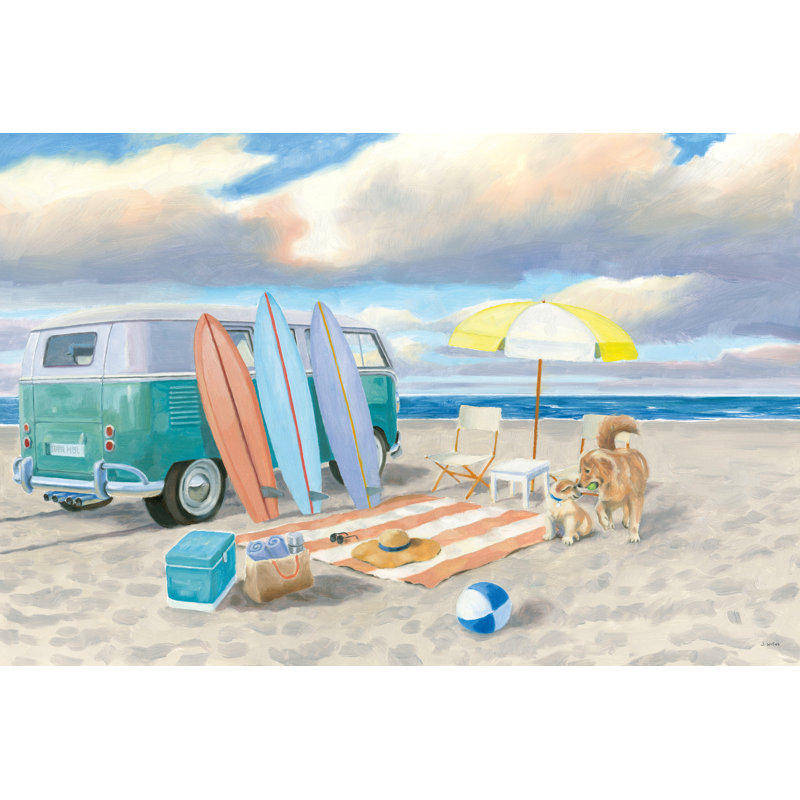 Beach Ride II by James Wiens - Wrapped Canvas Painting, 20cm H x 30cm W