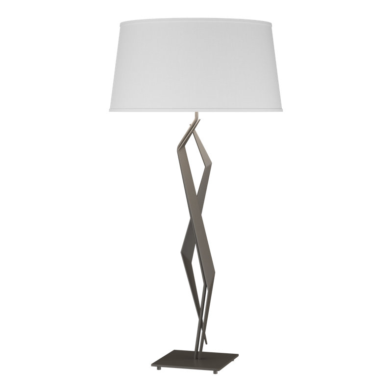 Facet 33.7" Standard Table Lamp, Natural Anna, Dark Smoke