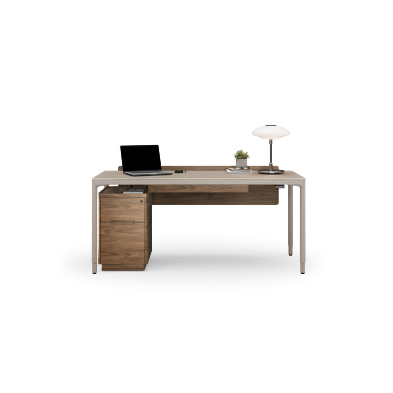 Luma 2 Piece Glass Rectangular Standing Desk Office Set