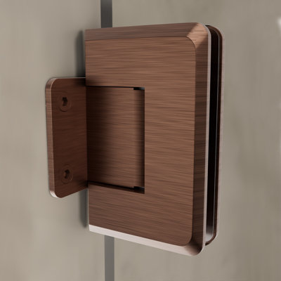 Adjustable Glass To Wall Mount Shower Door Hinge 3/8" and 1/2" Glass Thickness With Short Back Plate Type Antique Copper Finish