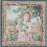 Hand-Knotted High-Quality Green and Pink Area Rug