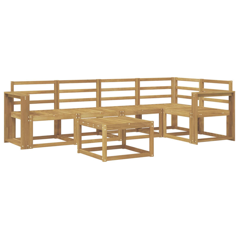  Outdoor Sofa Set 6 pcs Solid Acacia Wood Sectional Garden Furniture
