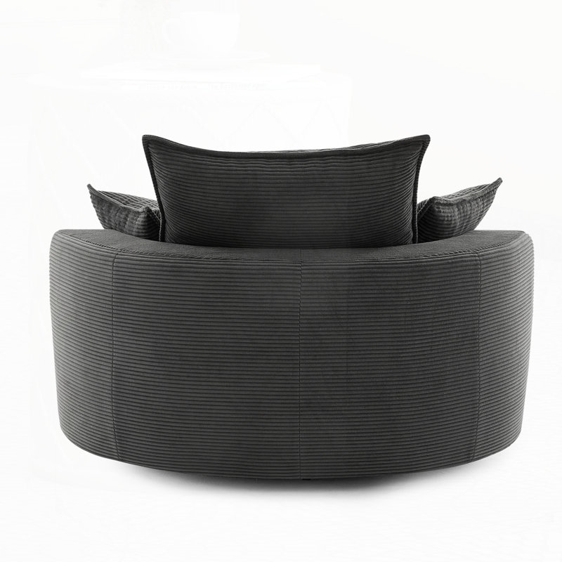 Fauteuil demi-tonneau pivotant, Noir