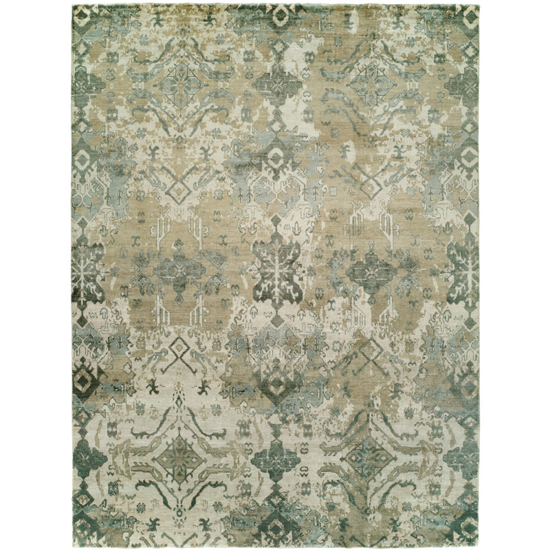 Hand Knotted Area Rug, Rectangle 3' x 5'