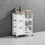 Chariot pour îlot de cuisine blanc avec roulette, 3 tiroirs, tablettes de rangement et roulettes-616004005
