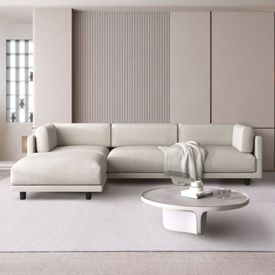 Clae Upholstered L-Shaped Sectional with Ottoman Reversible