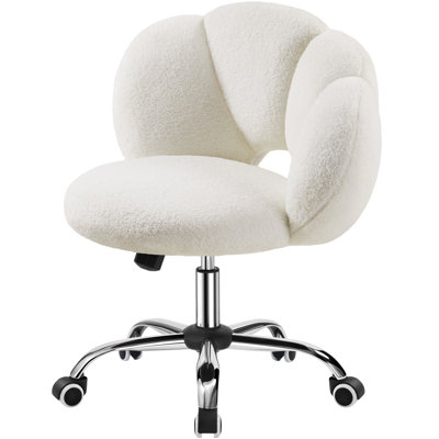 Boucle Upholstered Desk Chair by Ebern Designs