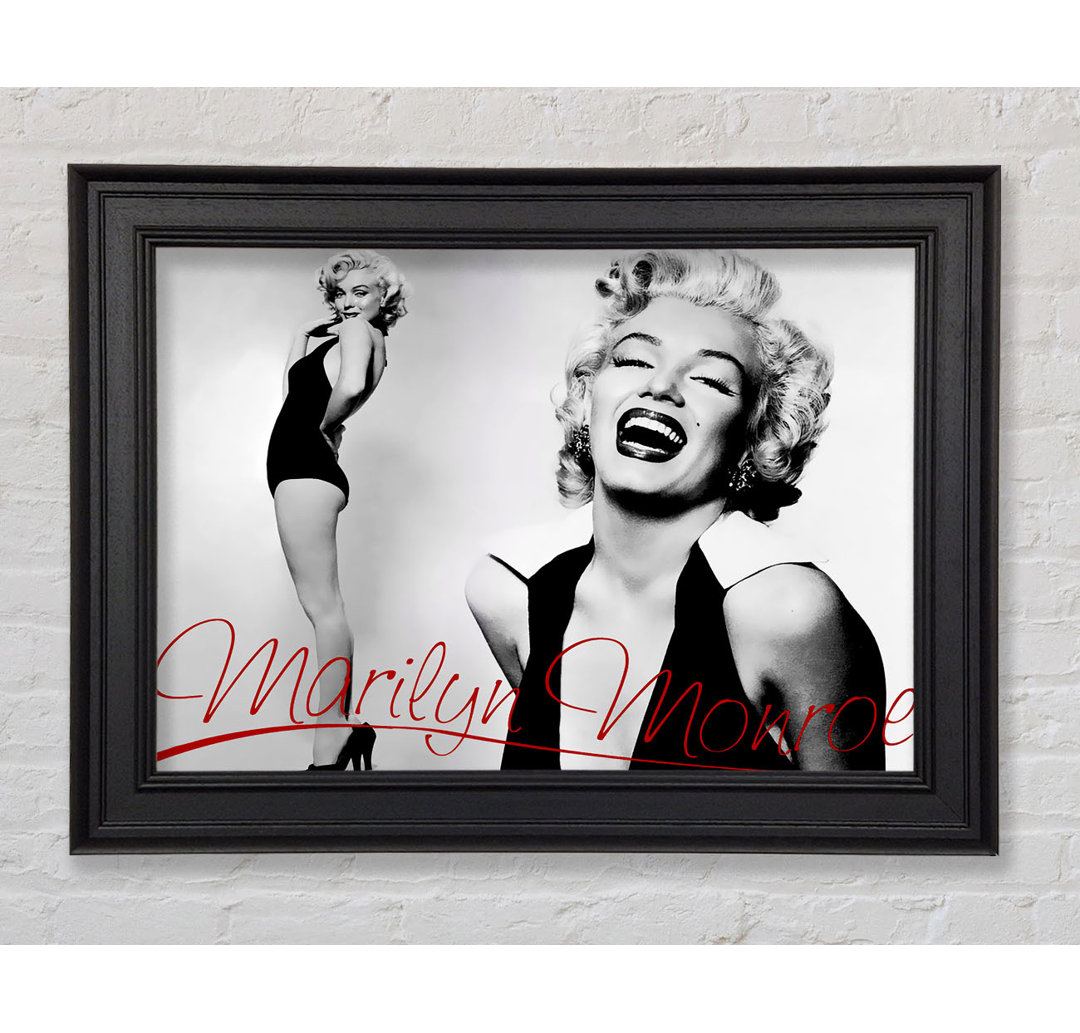 Marilyn Monroe B N W Rot Gerahmter Druck