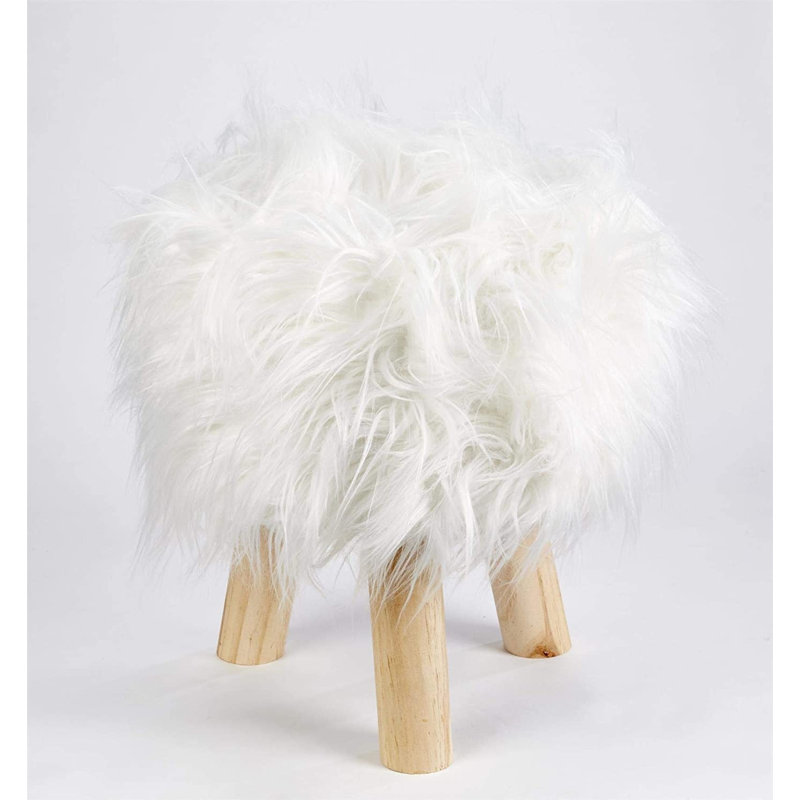 Milosz Accent Stool, White