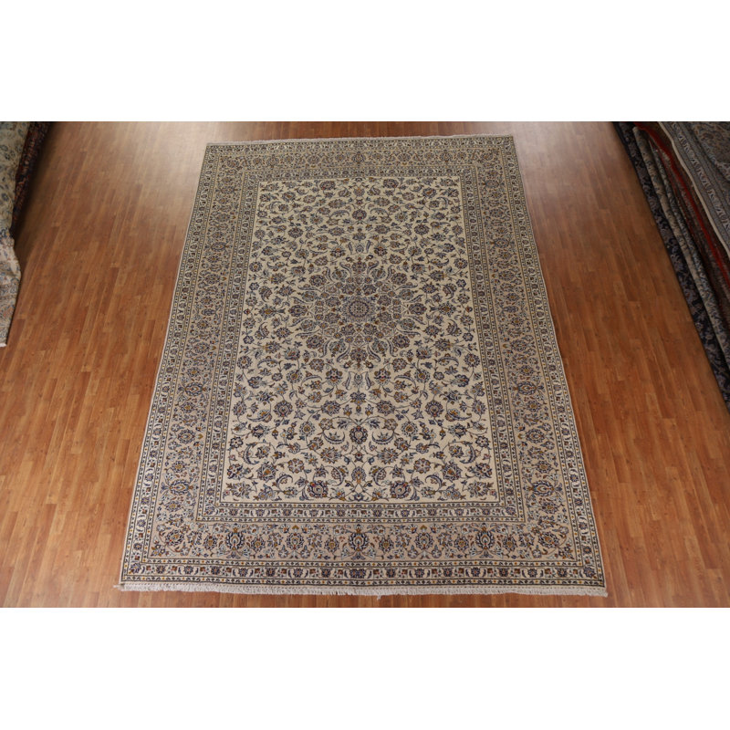 Tapis persan traditionnel Kashan noué à la main 10 x 13