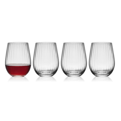 Optic 18.5-Oz Stemless Wine Glasses, Set Of 4