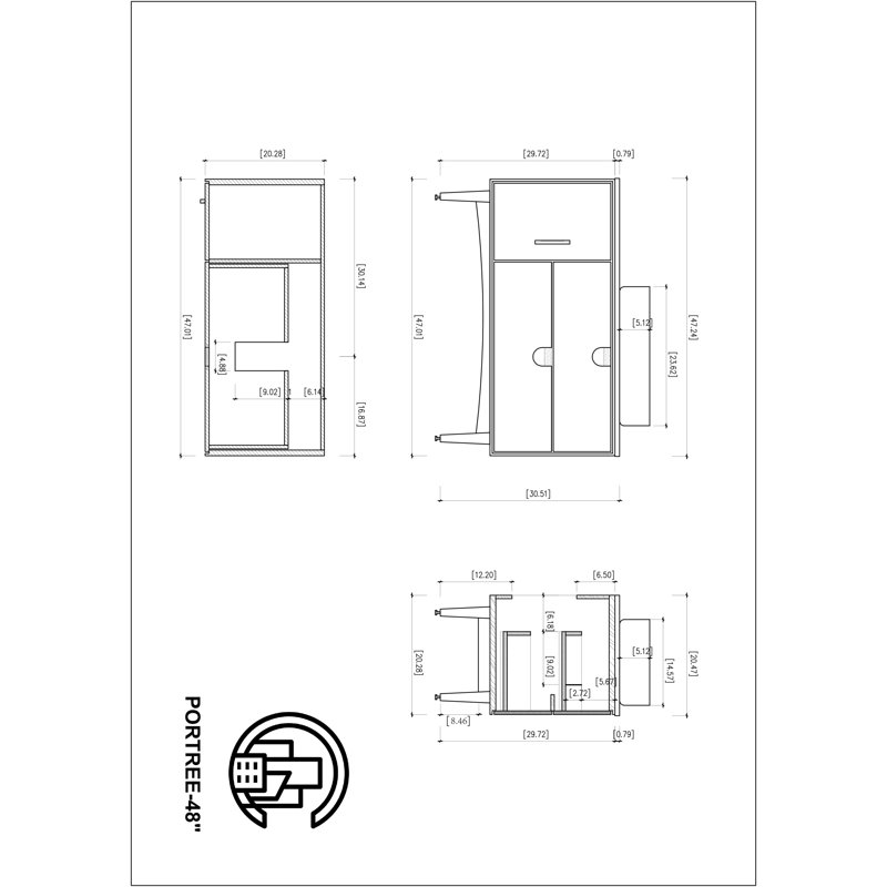 Antonina 47.24" Single Bathroom Vanity Set, Matte White