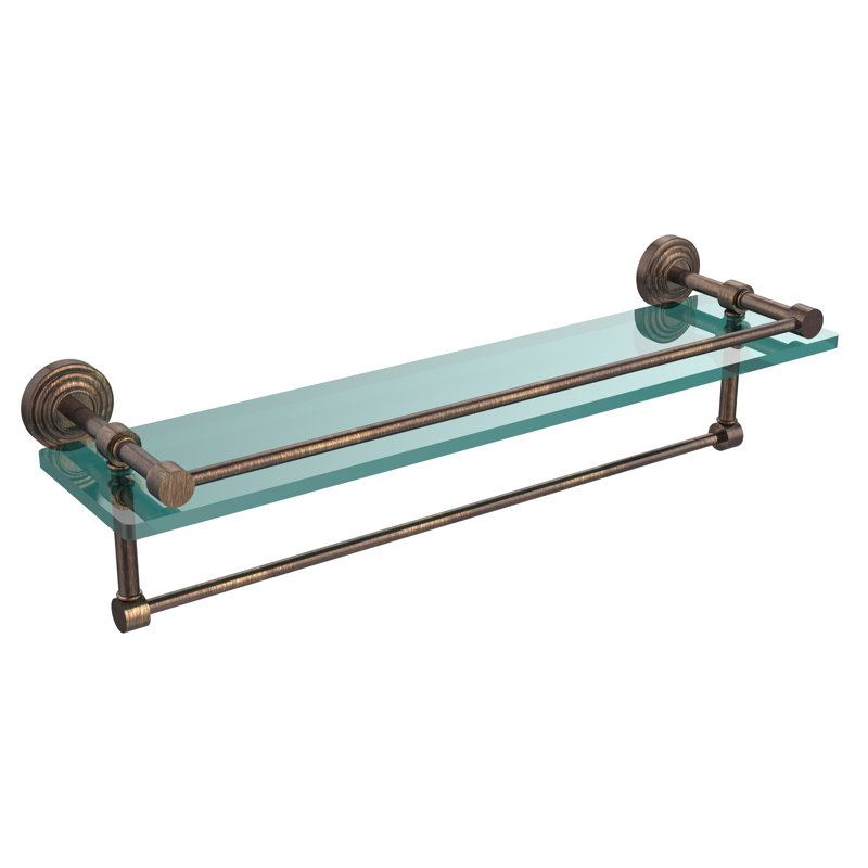 Beresford Bracket Shelf with Towel Bar, Venetian Bronze, 5" H x 22" W x 5" D
