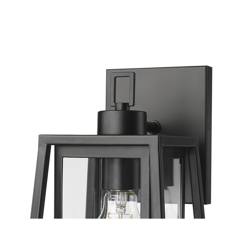 Oakman 1-Light Outdoor Wall Sconce - Powder Coated Black, 13.5" H x 6.25" W x 7.5" D