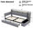 Twin Size Modern Upholstered Daybed with Storage Drawers, Footstool, LED Lighting & USB Ports,Grey-1831627305-1831627303