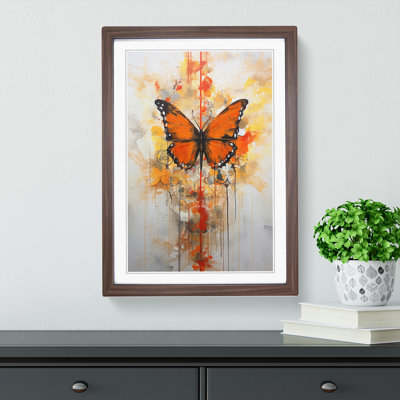 Butterfly Gestural Art - Framed Print