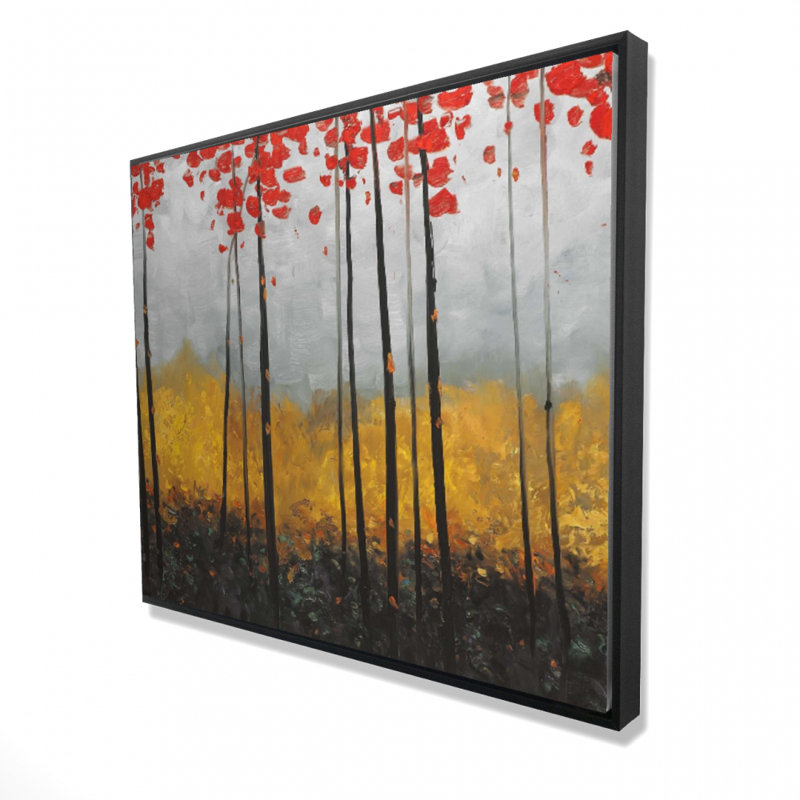 Paysage abstrait - Arbres, chambre à coucher, décoration sur toile encadrée