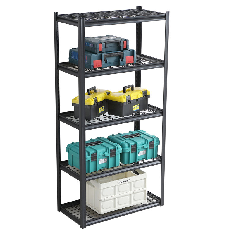Étagères de rangement robustes en métal à 5 niveaux, faciles à assembler, réglables, tablettes de rangement pour les sous-sols, les garages et la cuisine