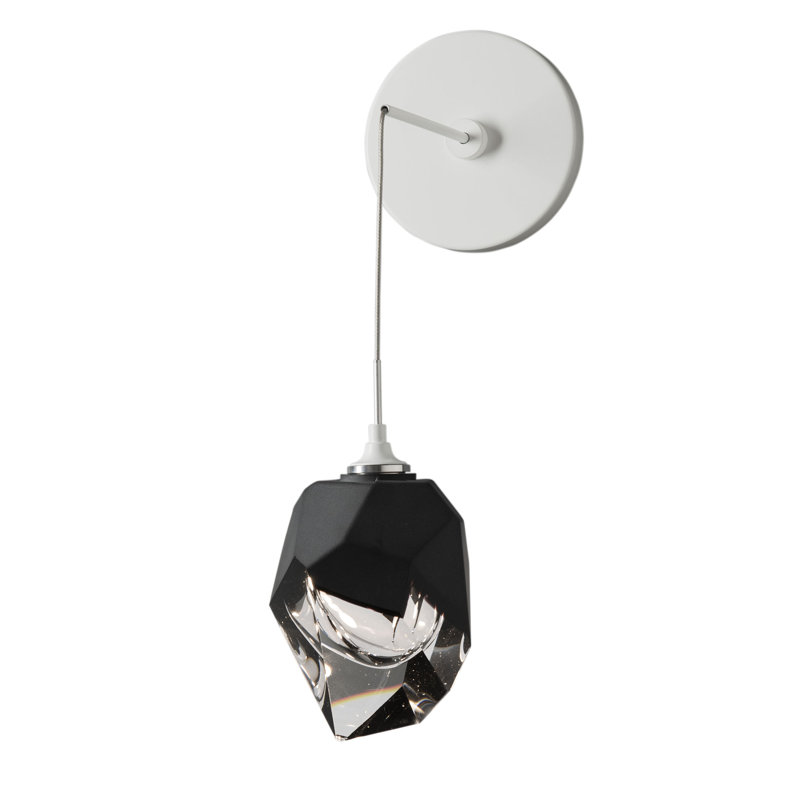 Chrysalis Steel Armed Sconce, White, 8.8" H x 5.5" W x 9.2" D, Black