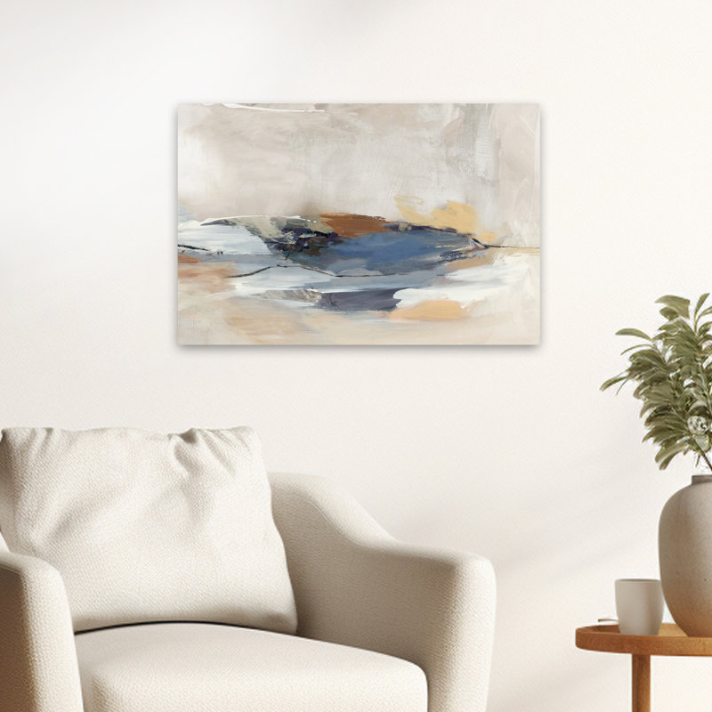 Vaste sérénité II - peinture abstraite paysage marin, H 16 po x l 24 po