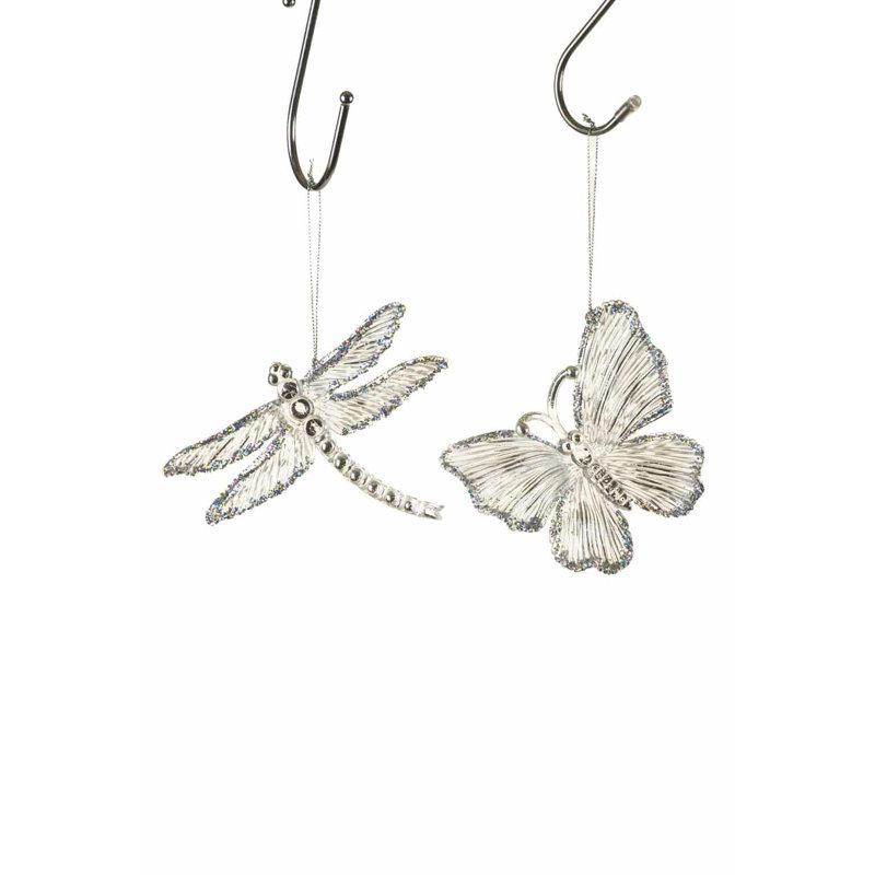 Décorations suspendues transparentes papillon et libellule