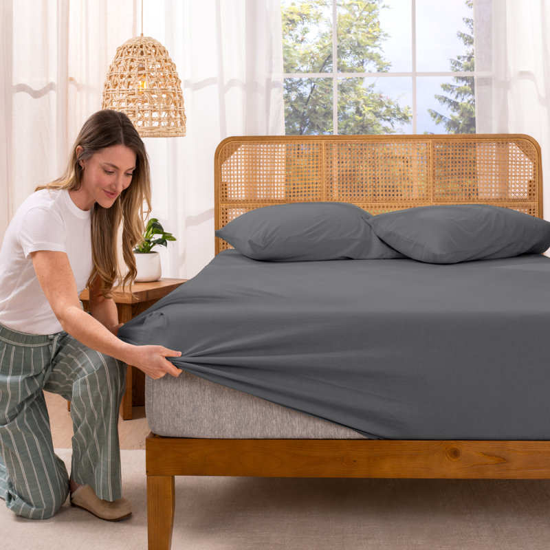 Drap-housse - Coton - Jersey, Drap-housse pour lit simple TG, Gris