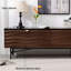 Solid Wood TV Stand with Wave Design-105339681