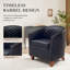 Fauteuil demi-tonneau en cuir moderne avec dossier capitonné à losanges et garniture cloutée-395551917