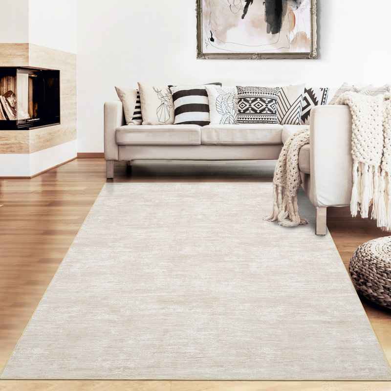 Tapis moderne antidérapant pour le salon Sommer, Rectangle 5 pi x 7 pi