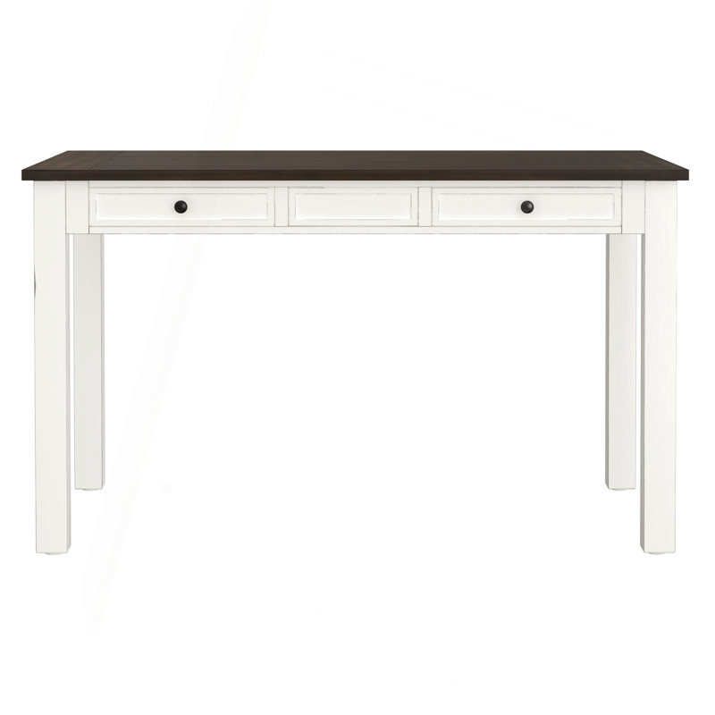 Ensemble de salle à manger brun et blanc 6 pièces