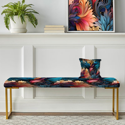 Upholstered Gold Bench