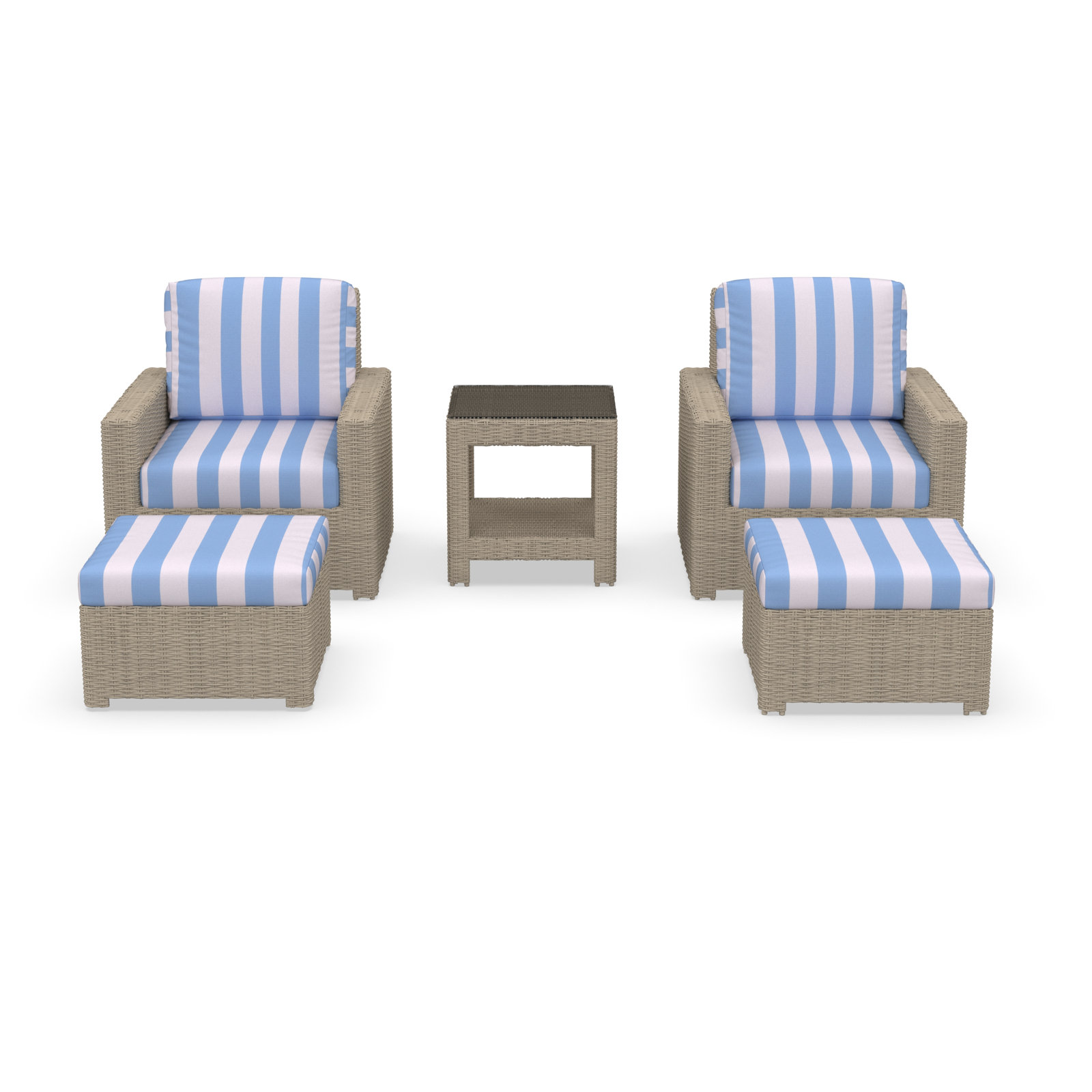 Henri 2-Person Sunbrella® Patio Seating Group, Refuge Ocean
