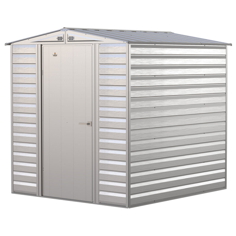 6 ft. x 7 ft. Flute Grey Galvanized Steel Storage Shed